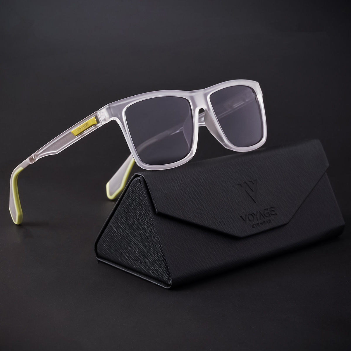 Voyage Exclusive Matt Black Polarized Wayfarer Sunglasses for Men & Women.